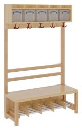 Komplettgarderobe 5 Plätze mit Boxen, versandkostenfrei